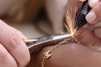 Permanent welded bracelet for one; choice of gold or silver chain